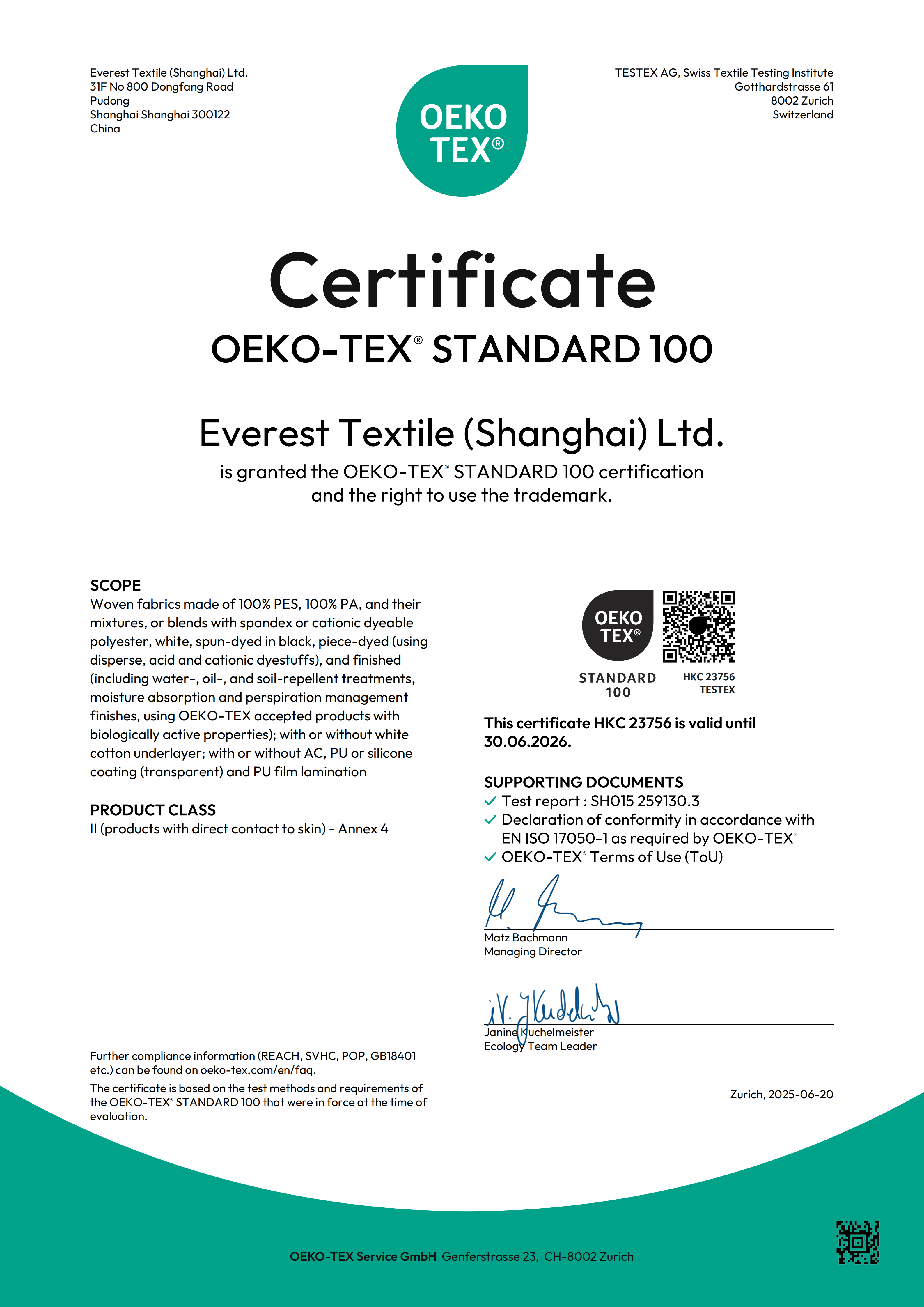 OEKO-TEX STANDARD 100