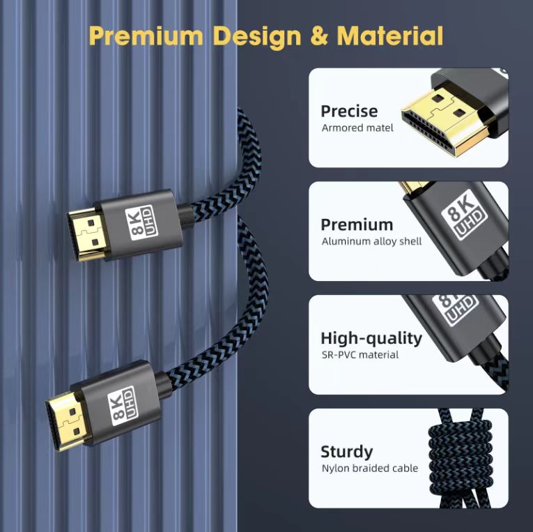 Premium 8K HDMI Cable 3m - cable coil