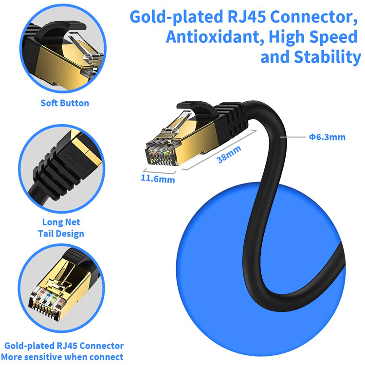 Cat6 FTP Patch Cord with Shielded RJ45 Connectors