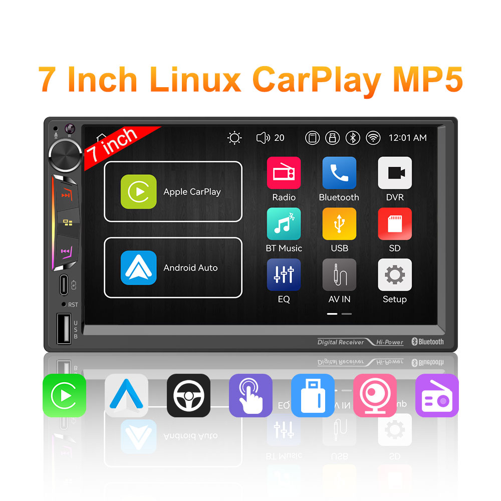 TN-9359 7 inch 2 Din car stereo with multi-function interface