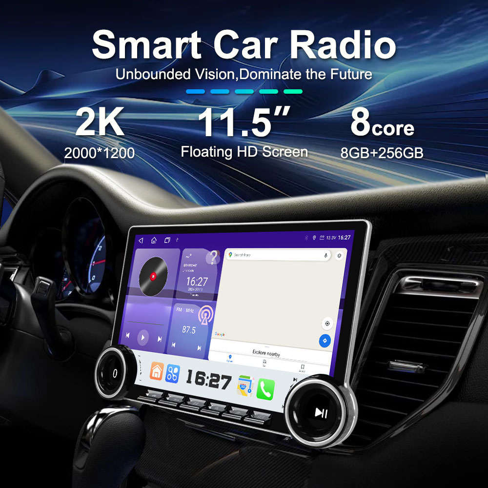 After installing the dual knob car multimedia player