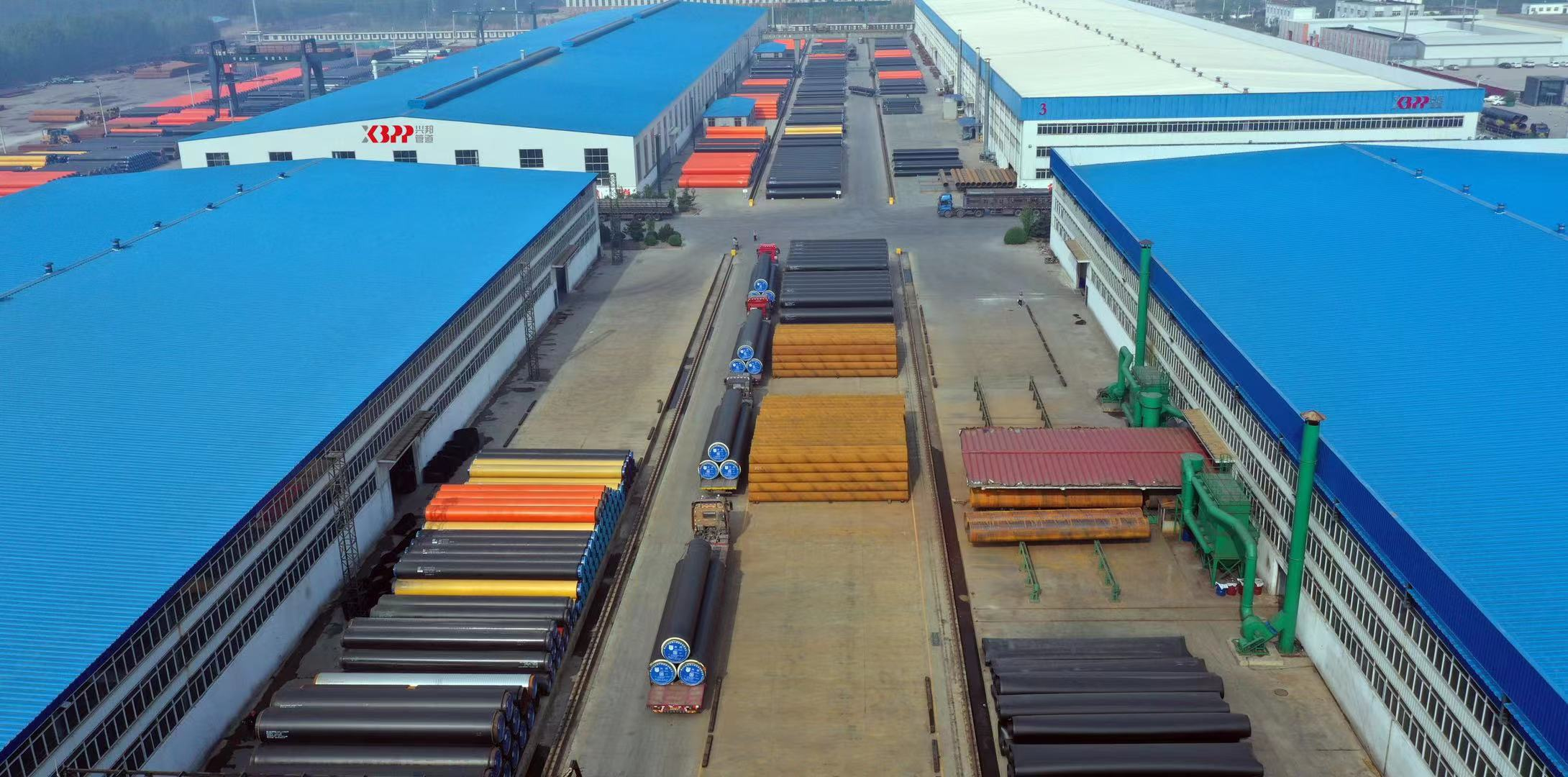 Aerial view of Xingbang insulated pipe factory plant