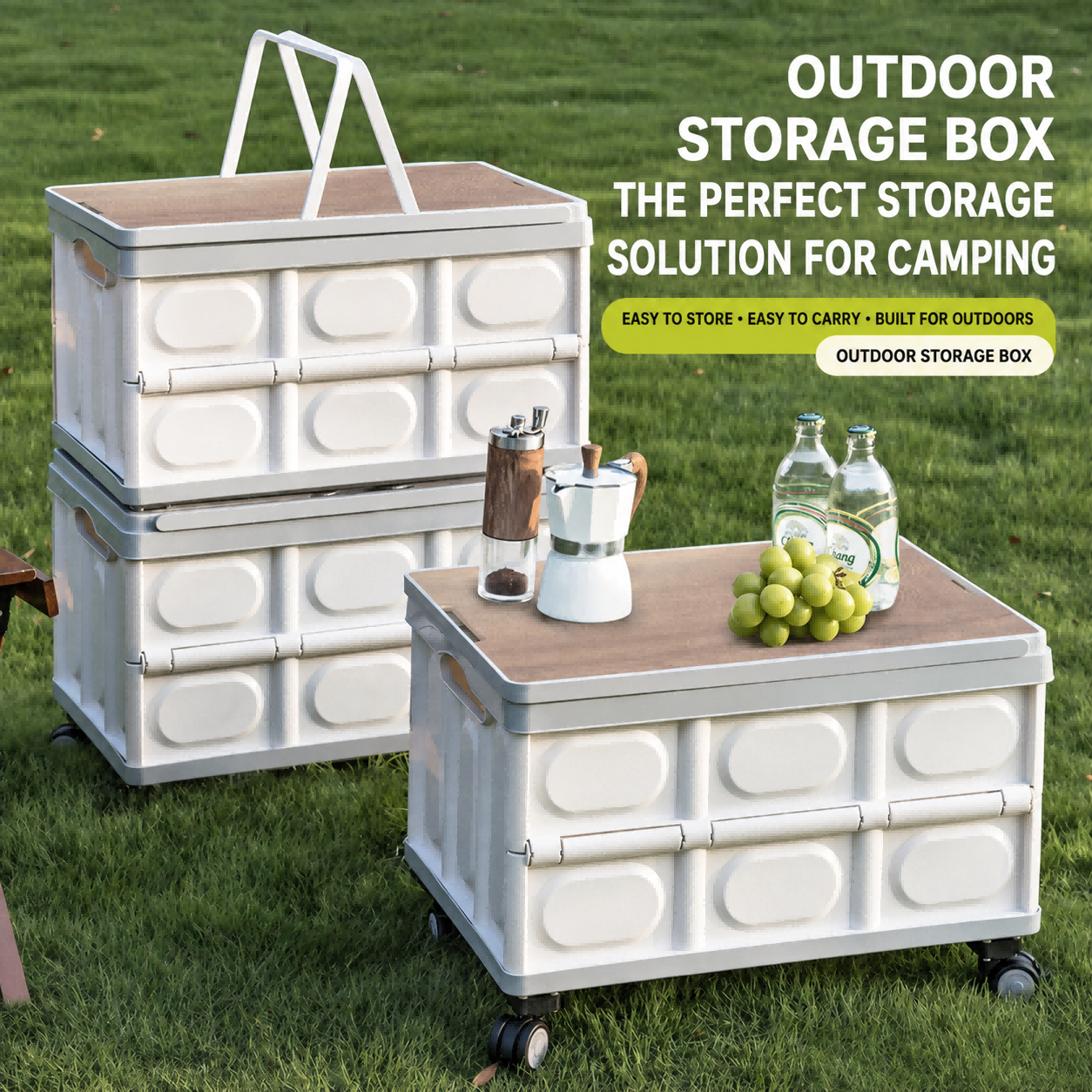 Outdoor storage solution for camping and car trunk organization
