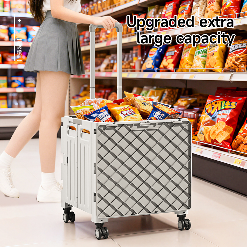 Extra‑large capacity trolley for supermarket shopping and daily grocery storage.