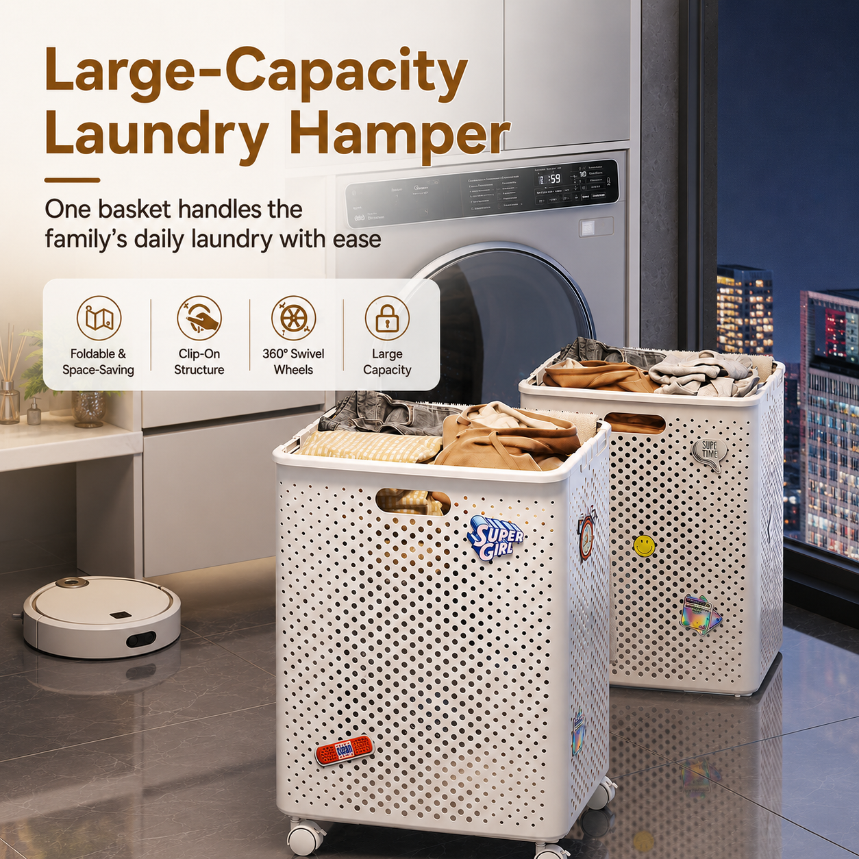 Wheeled laundry hamper Wheeled laundry hamper for laundry room organization
