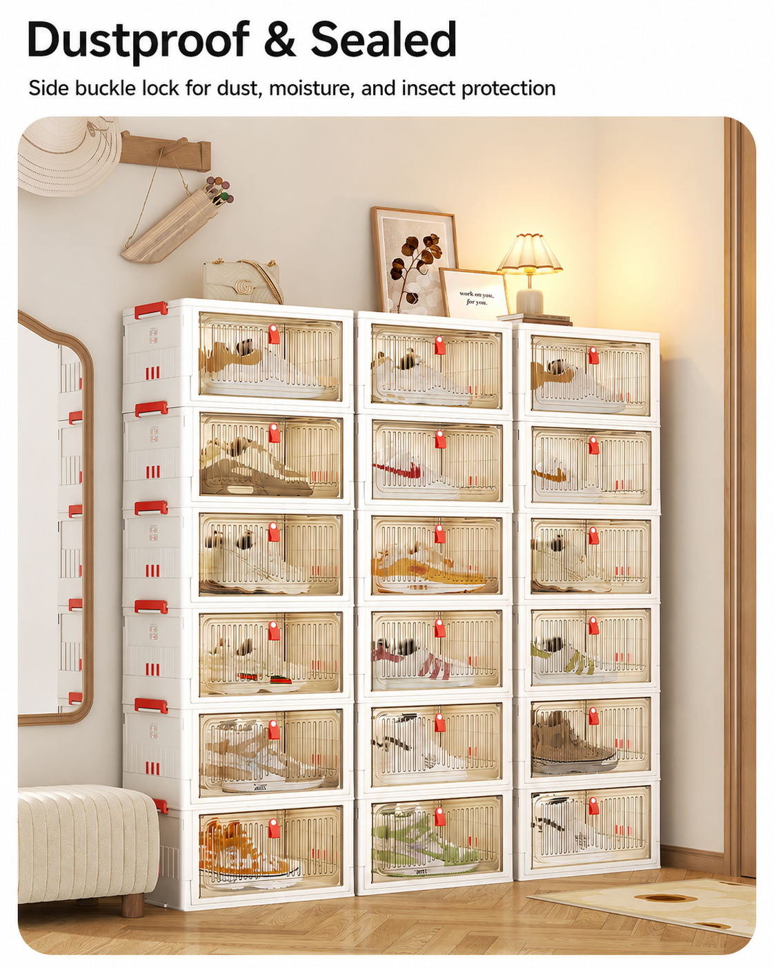 Dustproof and sealed with side buckle locks, offering protection against dust, moisture and insects.