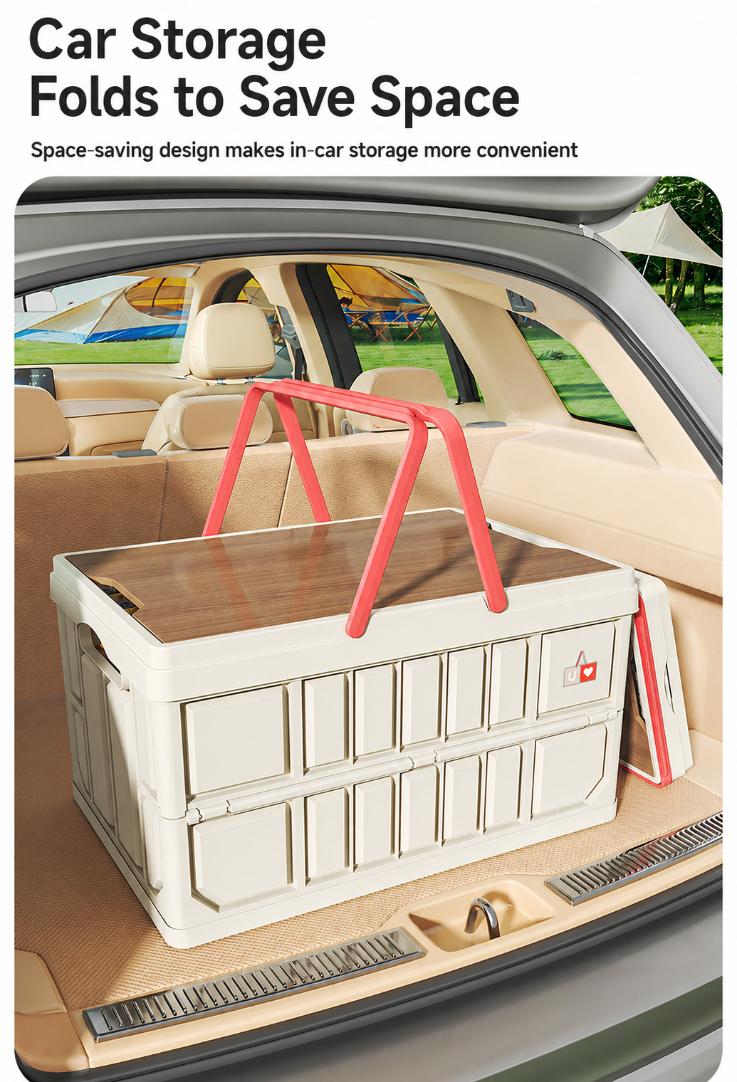 The foldable design of this car storage box allows it to be collapsed flat, making in-car organization simple and space-efficient.