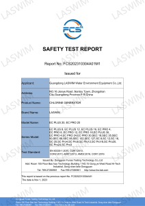 SAFETY TEST REPORT