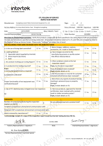 ETL FOLLOW-UP SERVICEINSPECTION REPORT