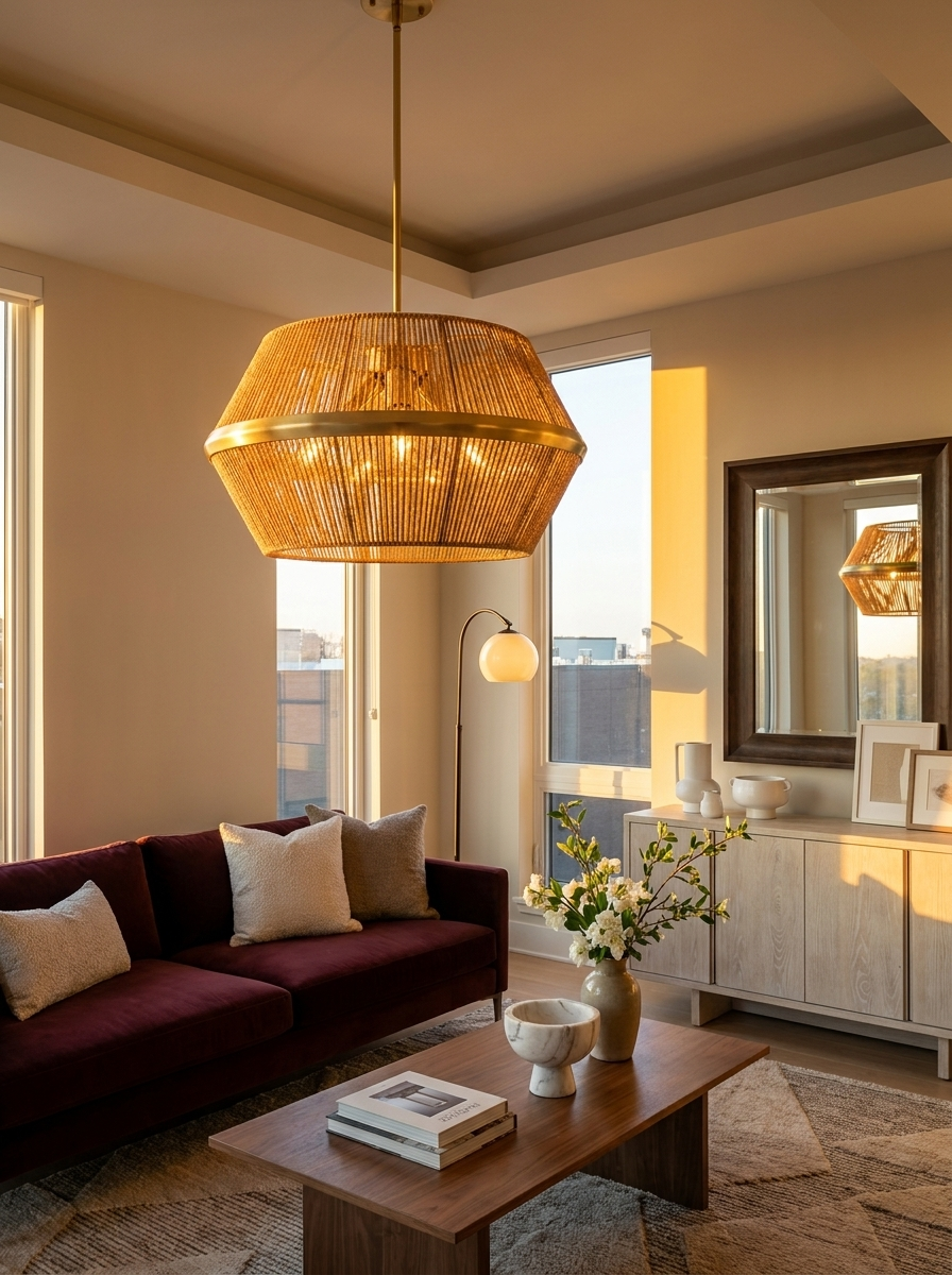 Alden Pendant Chandelier as a dining room focal point in an organic modern interior