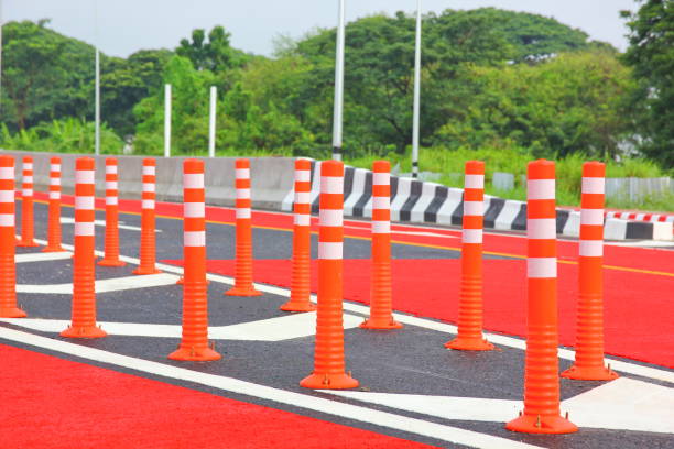 Traffic warning post application scene - lane separation on expressway