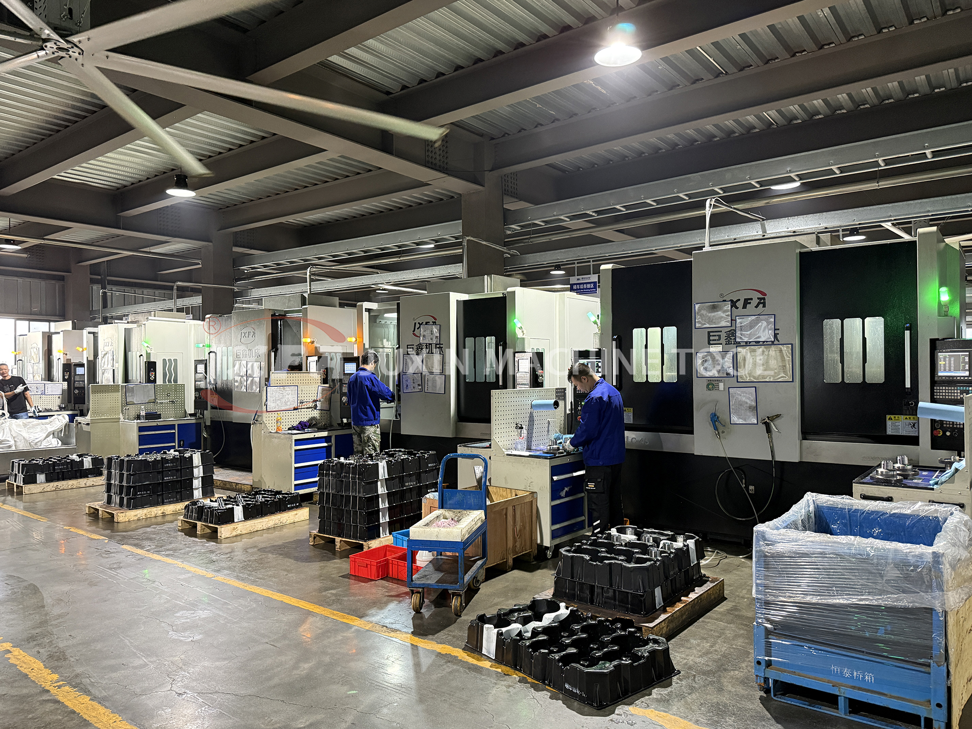 Driven gear machined by double-spindle vertical lathe