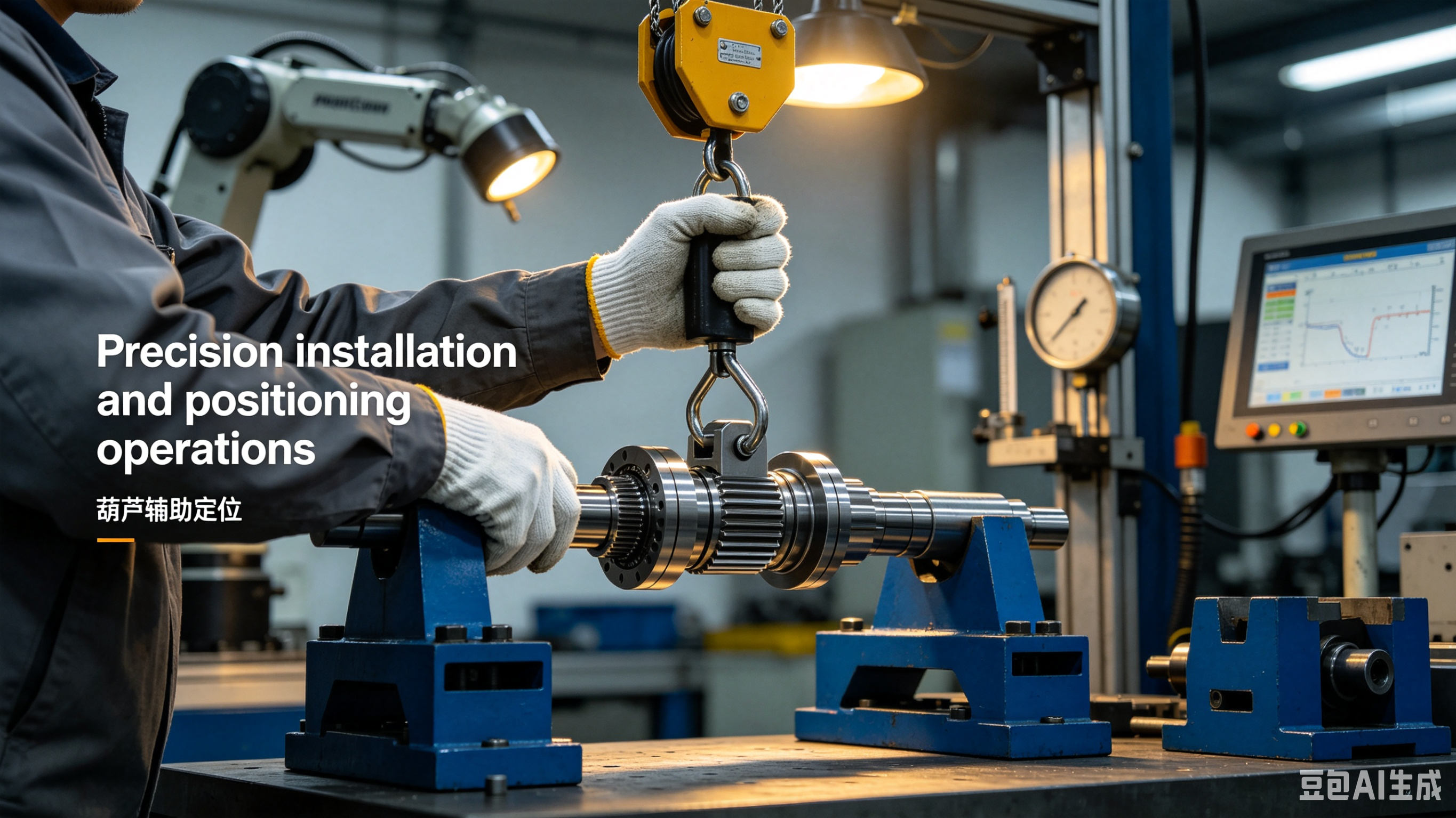 Precision installation and positioning operation using a chain block