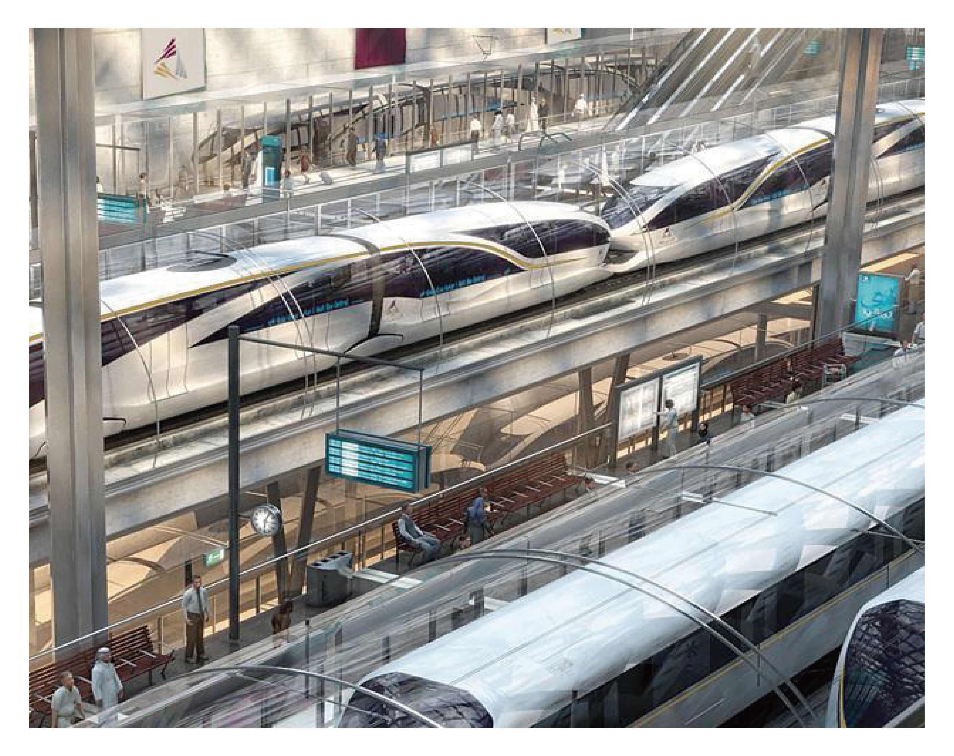 Doha Metro Station with Curved Glass