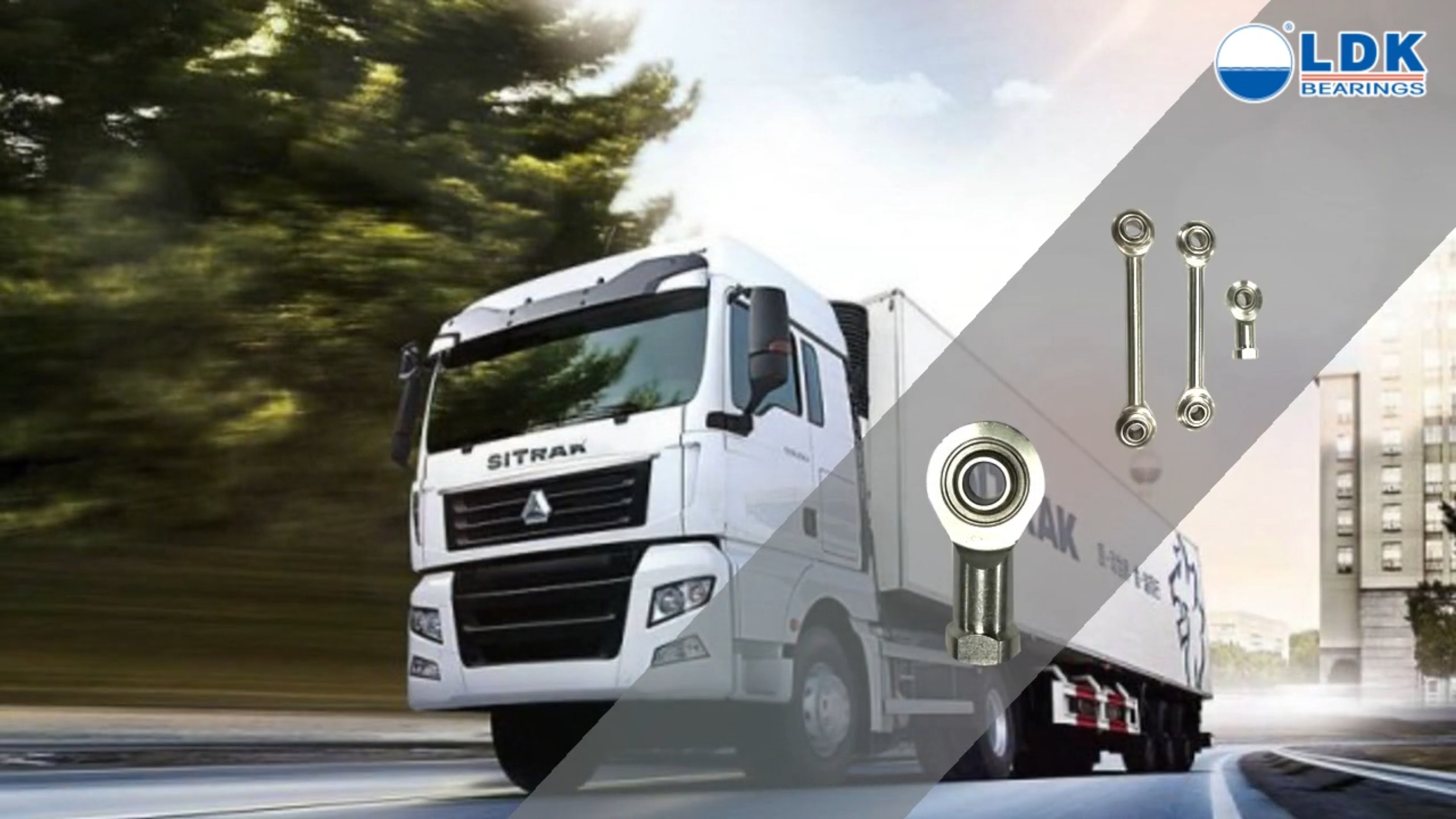 Rod end bearings for heavy trucks