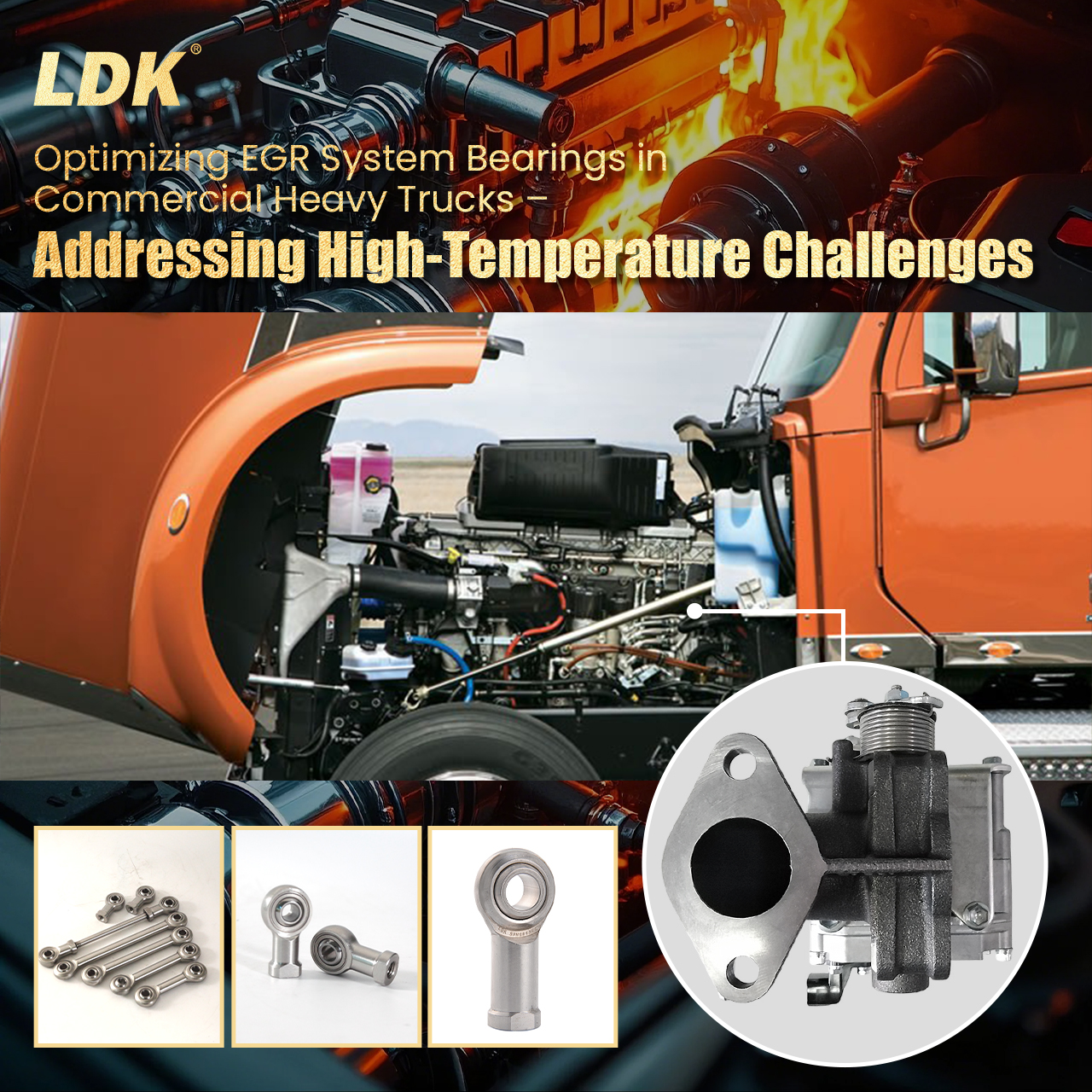 LDK rod ends and linkages used in heavy truck suspension and steering systems