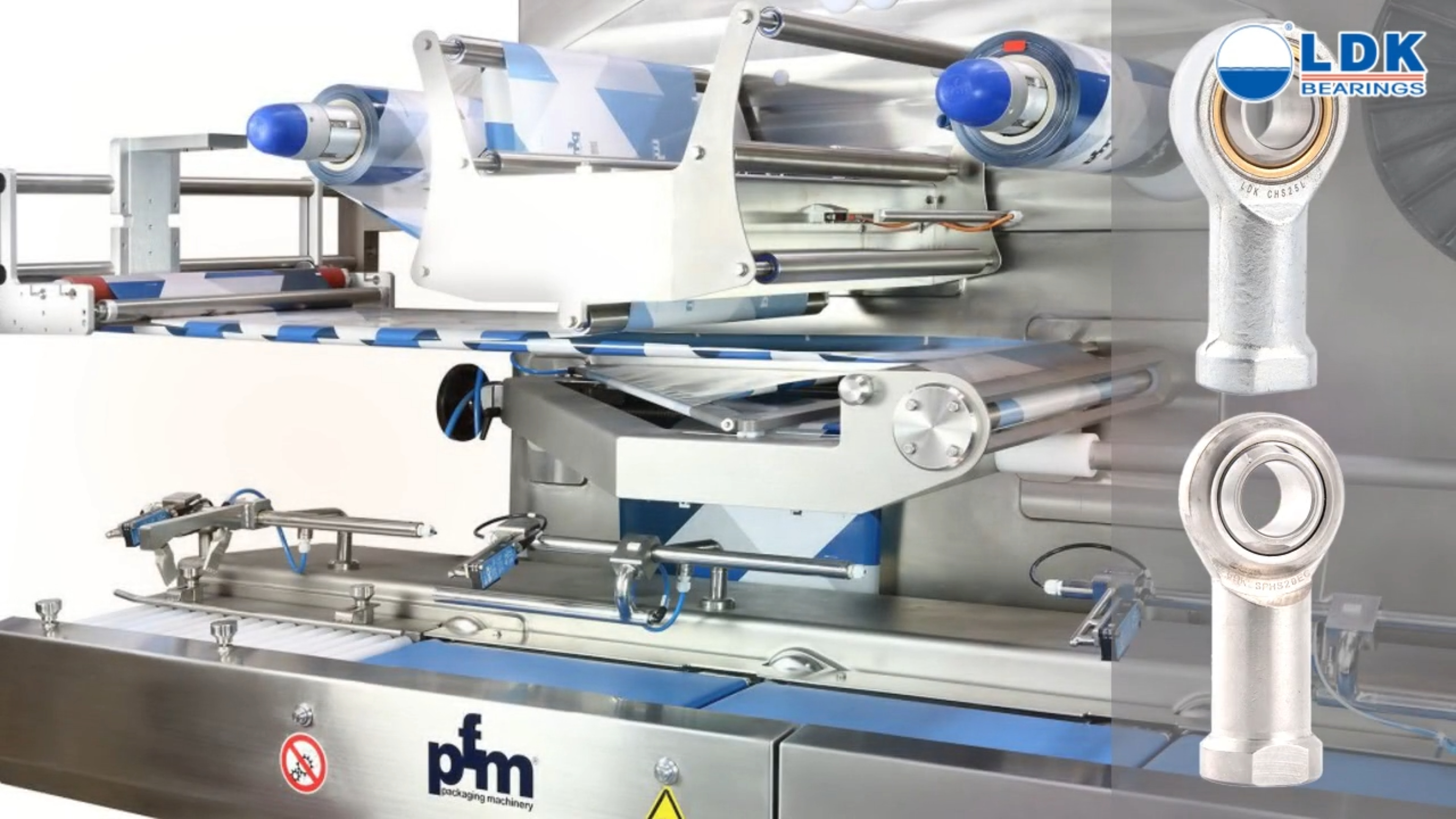 LDK rod end bearings applied in textile machinery – industrial scene