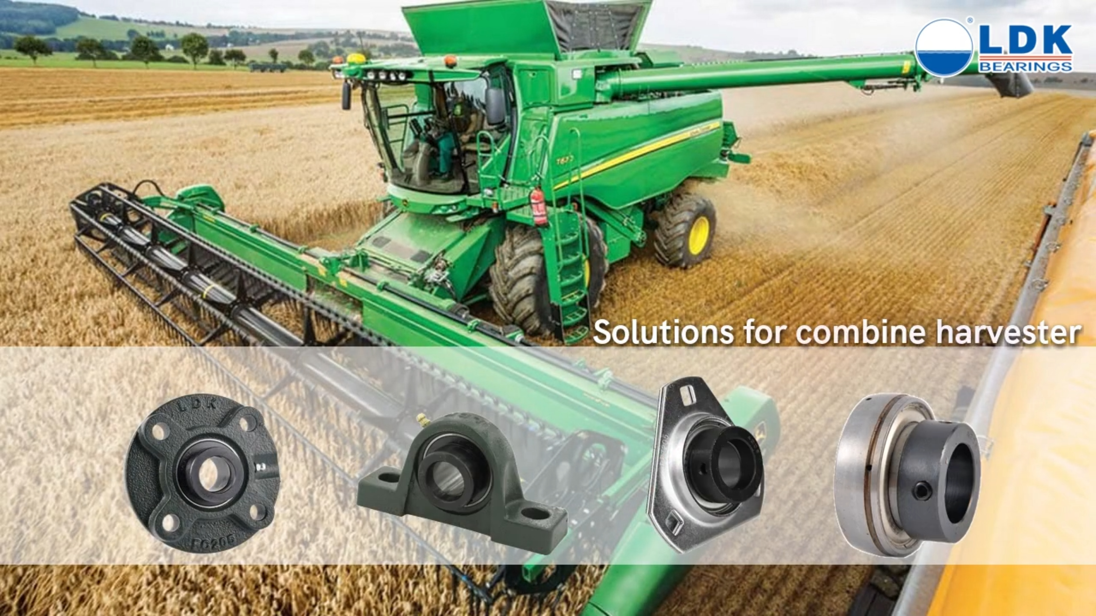 Mounted bearing units installed on agricultural machinery operating in dusty outdoor conditions