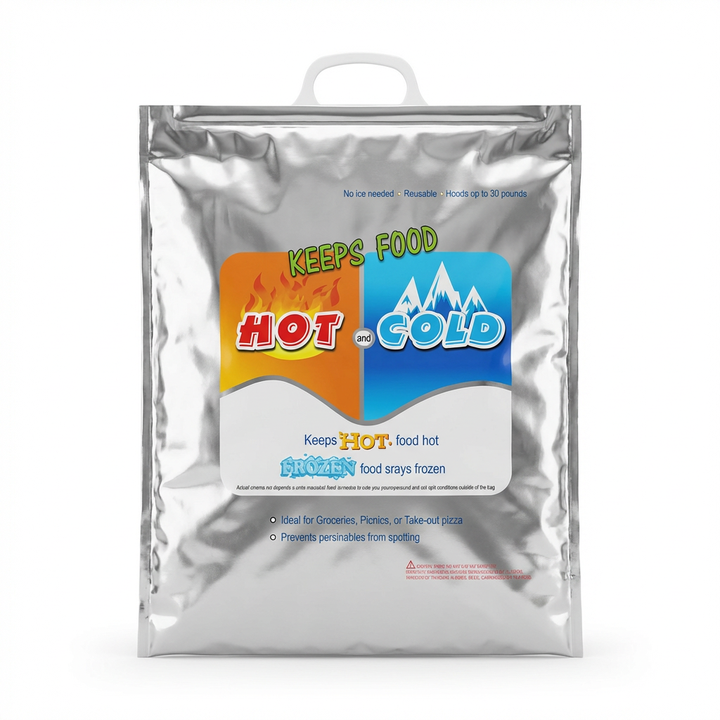 Portable LDPE Insulated Cooler Bag used in grocery transport, showcasing cold chain packaging for fresh produce
