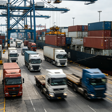 Port container transport FAW trucks at work in emerging markets
