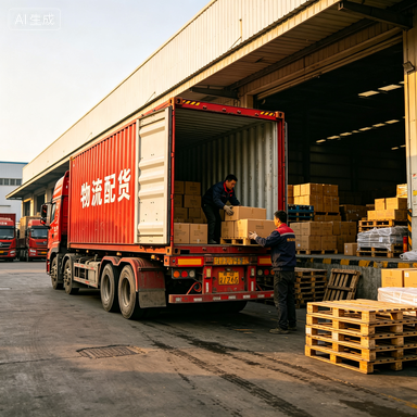FAW trucks in logistics cargo loading