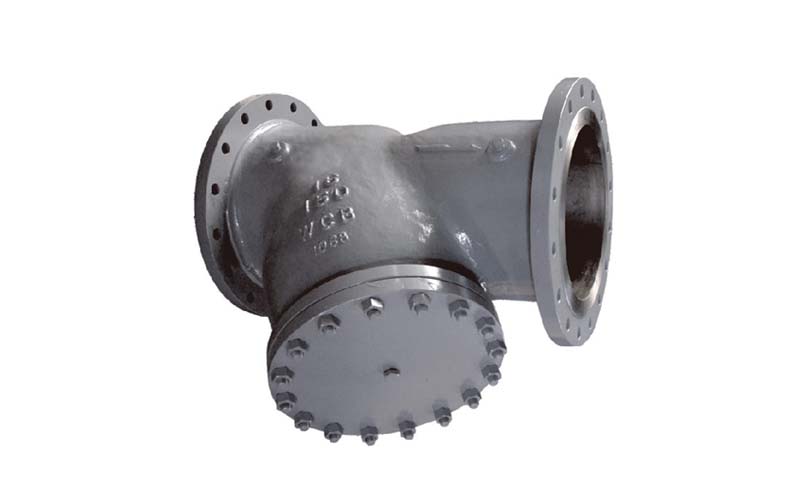 Basket cast steel strainer SNS505 for large flow pipeline, front view