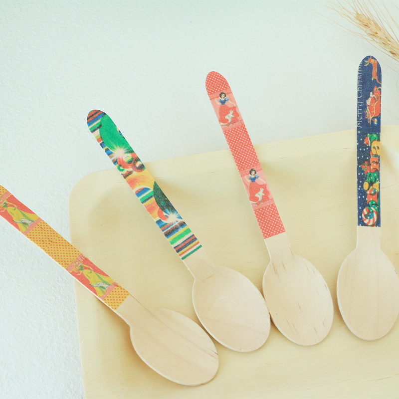 Custom logo disposable wooden cutlery sample request