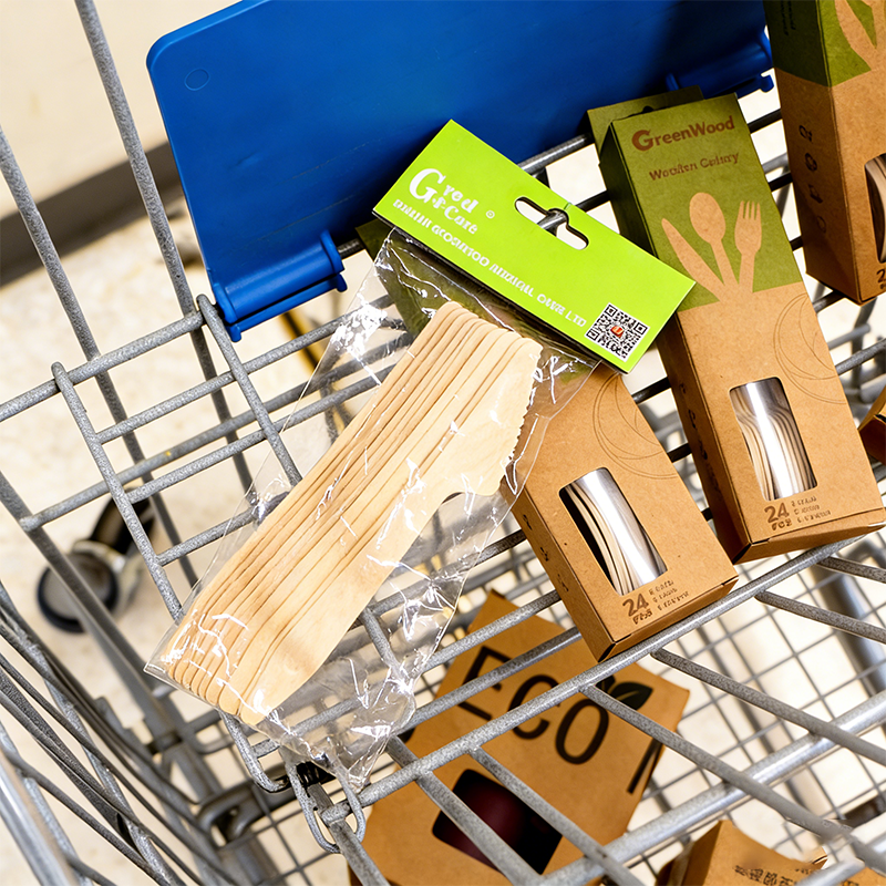 Disposable Cutlery in Supermarket