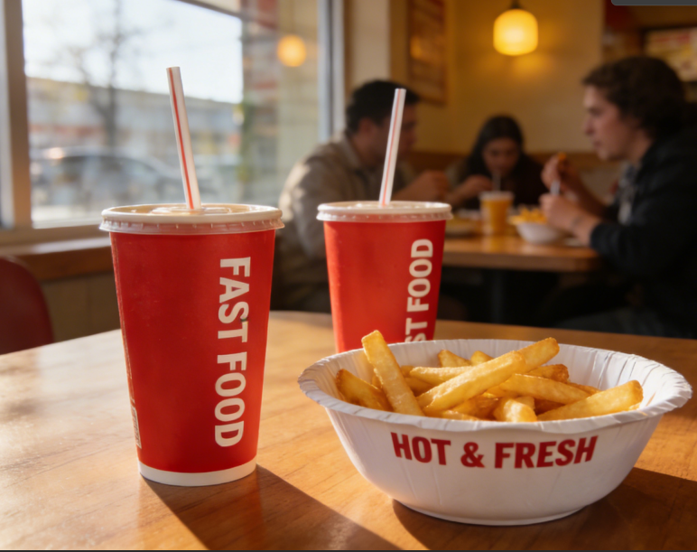 Application of disposable paper cups in fast food restaurants