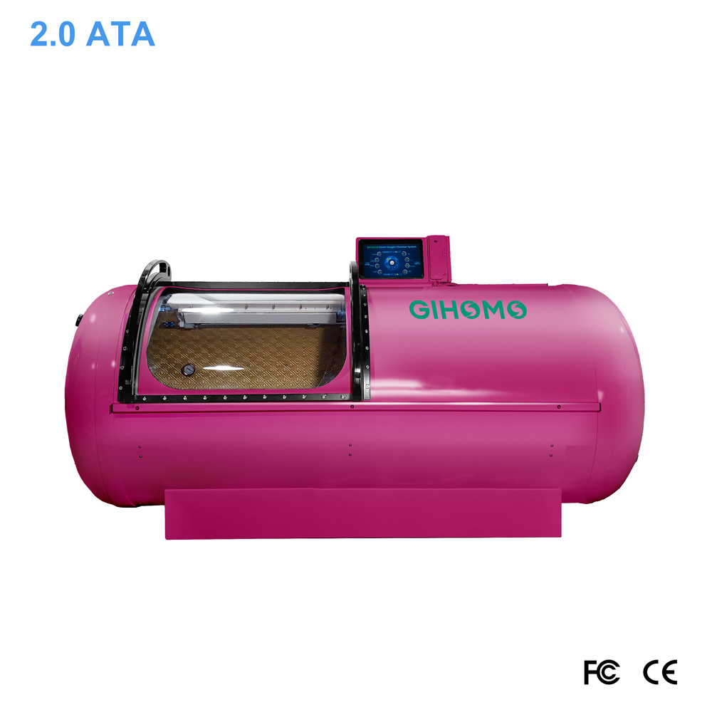 Lying type 2.0ATA hard shell hyperbaric oxygen chamber with aluminum shell