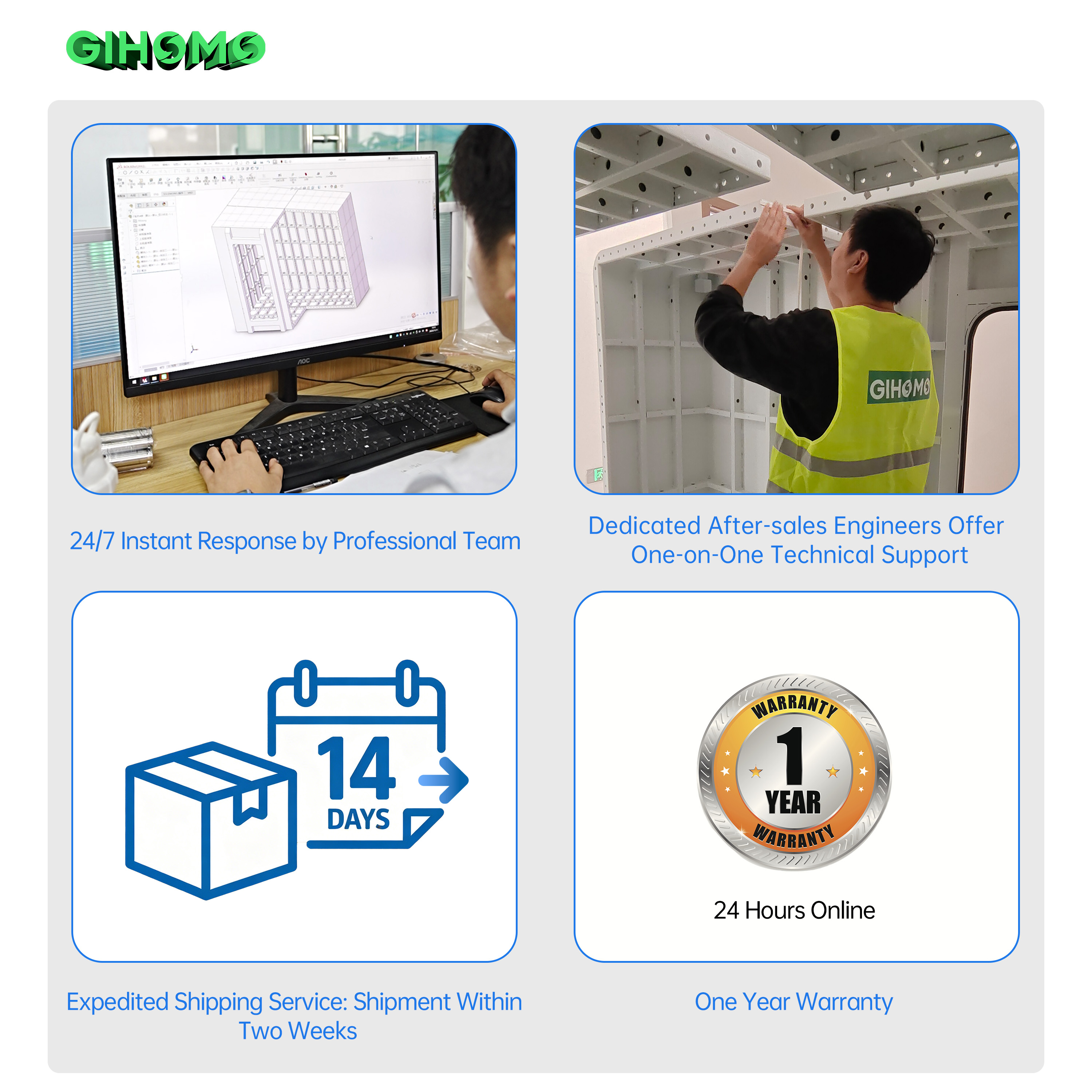GIHOMO after-sales service team providing one-on-one technical support