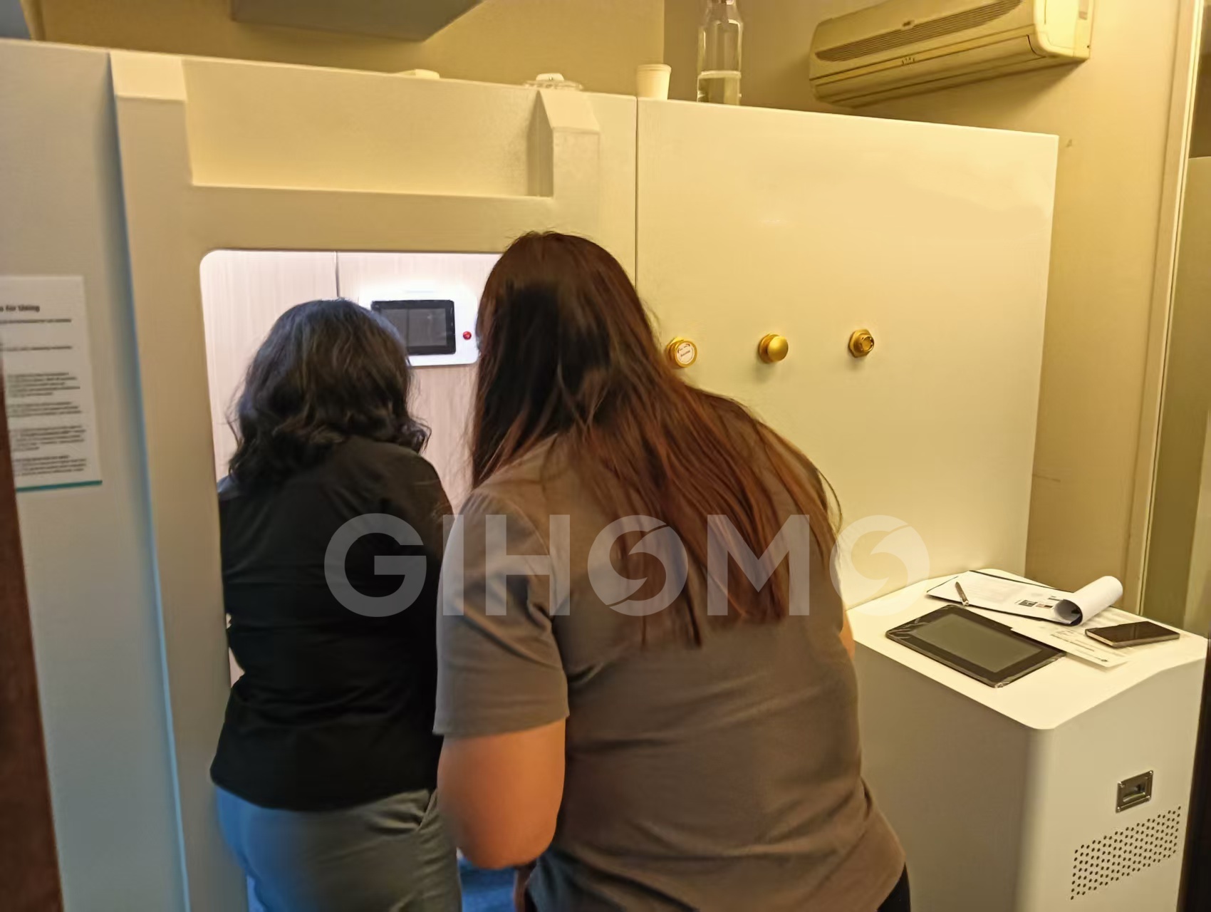 Hyperbaric oxygen chamber used for recovery sessions in a wellness facility