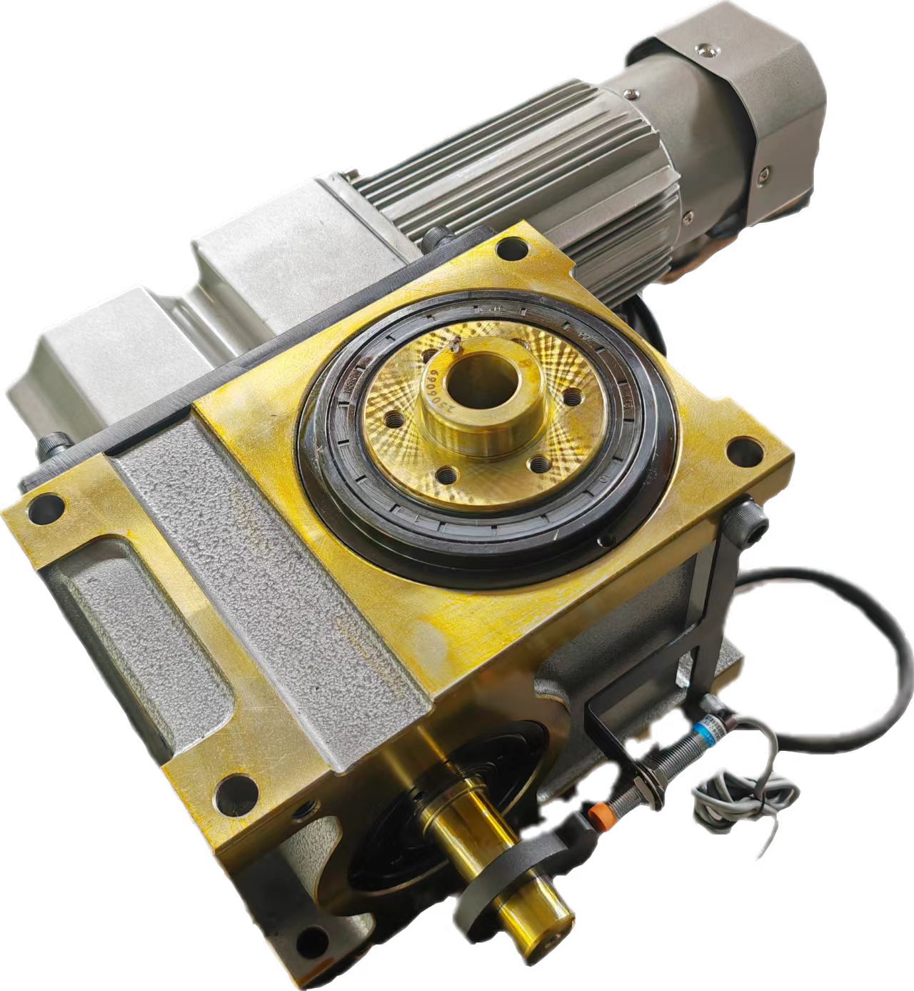 Hollow flange cam indexer driving a capping machine turntable on a packaging line
