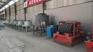Assembly line for industrial magnetic separators