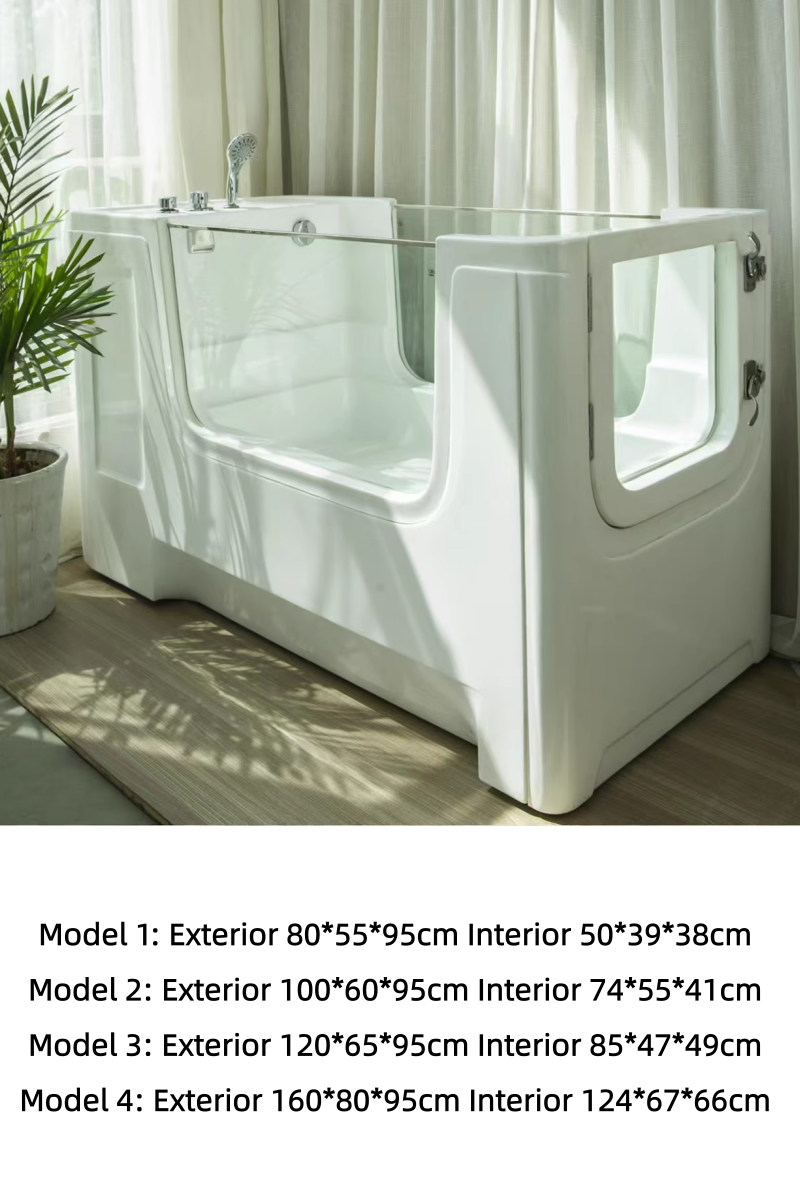 USMILE PET UP-DPbathe reinforced acrylic dog spa bathtub with stainless-steel frame