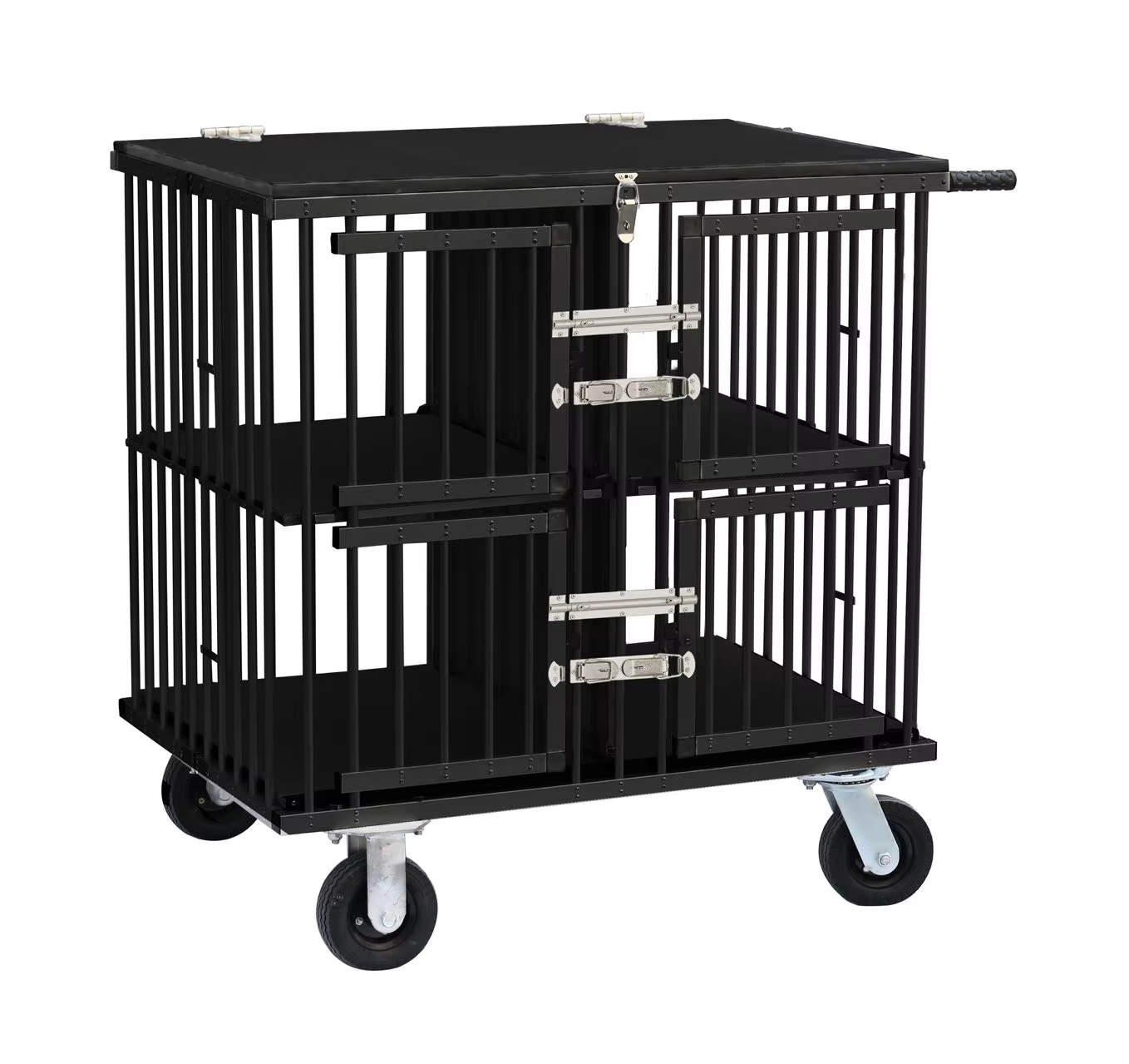 Aluminum four-compartment pet show cage UP-KS-4 detail view