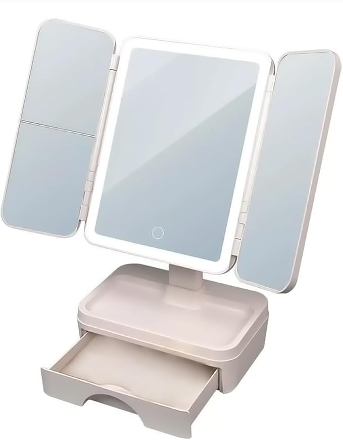 Foldable LED vanity mirrors checked for mirror clarity and LED brightness stability