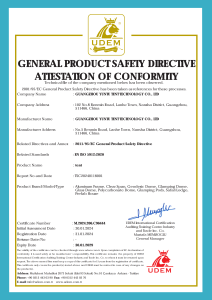General Product Safety Directive Attestation of Conformity (CE)