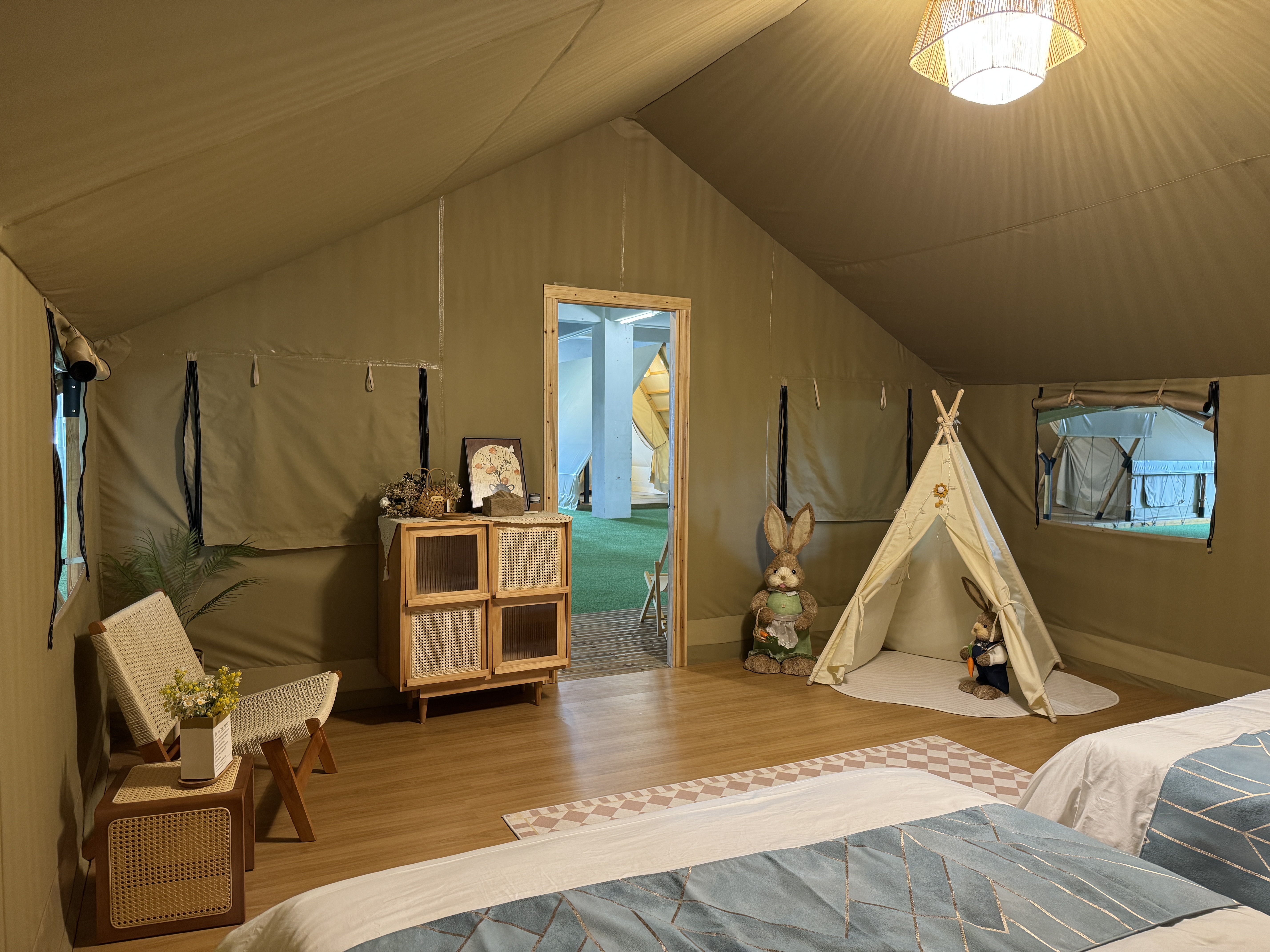 Safari Tent - Epic wood-style lodge structure with panoramic windows for wildlife lodge projects