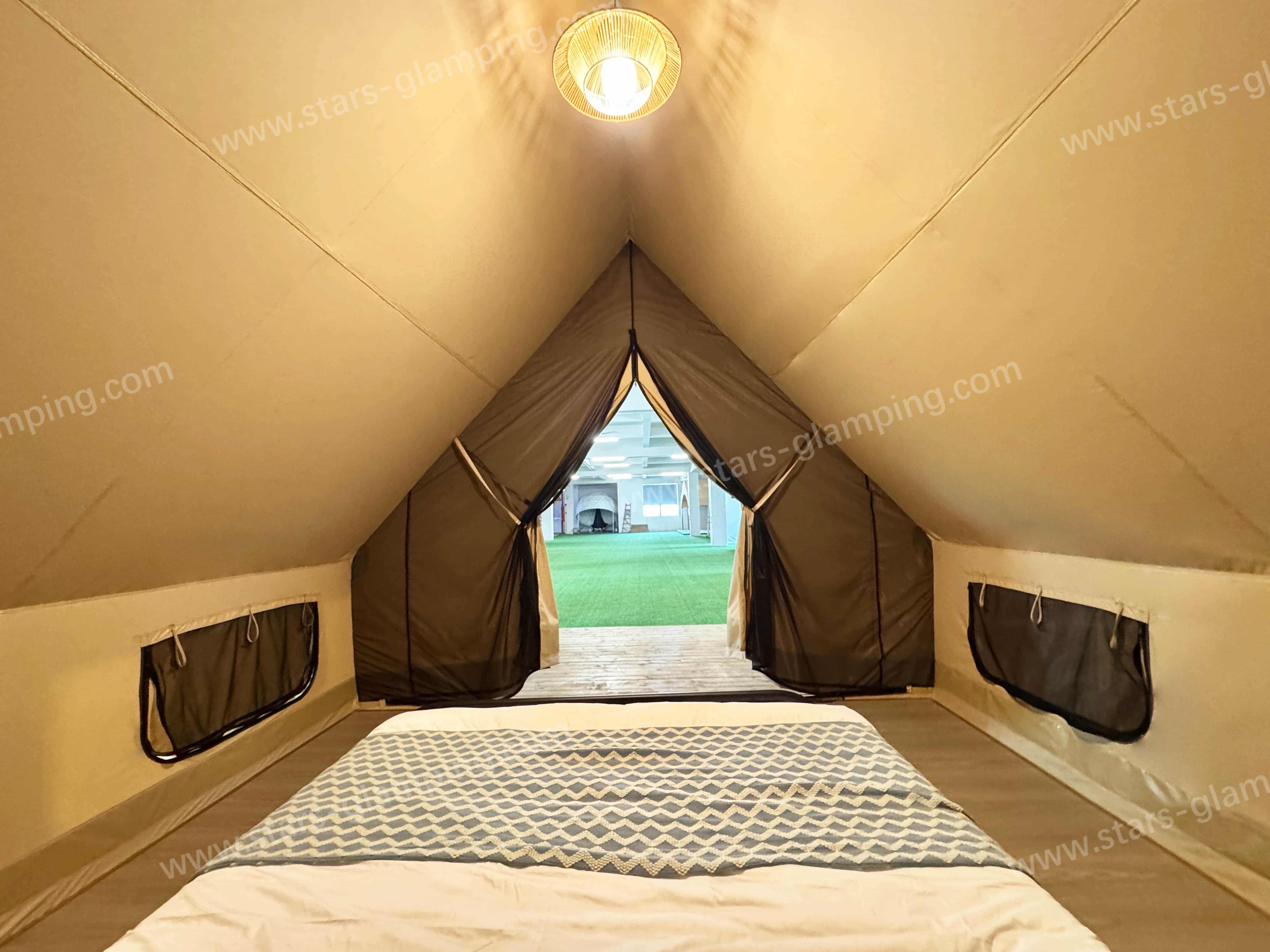 Vega safari tent model with durable PVC cover and frame options