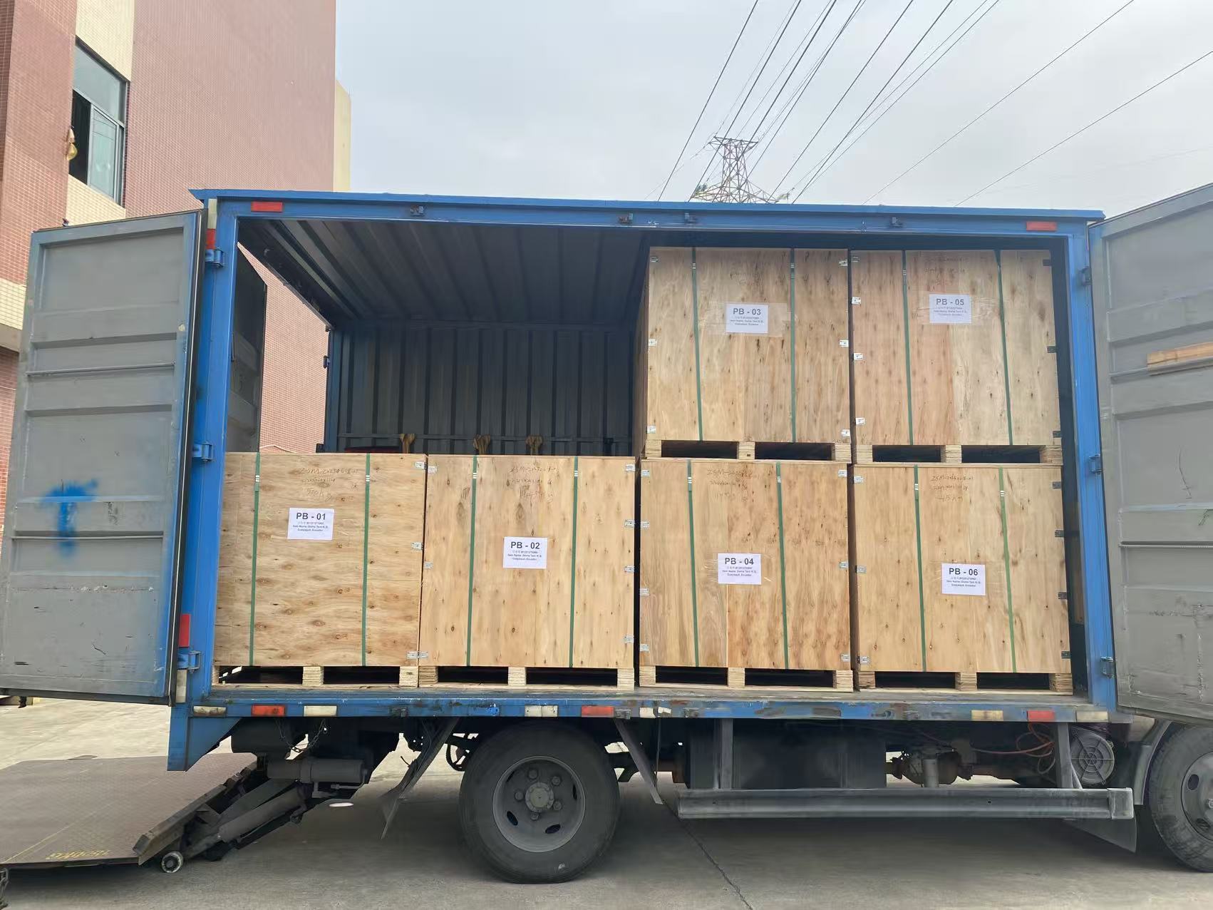 Packed safari tent components ready for export dispatch