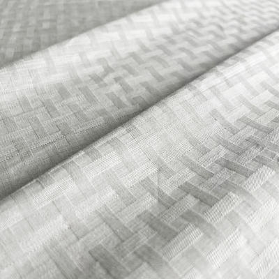 Healcell Alginate Fiber / Seaweed Charcoal Mud Silver Filament Woven Jacquard Fabric 1[2.7m-Light Gray-60s]