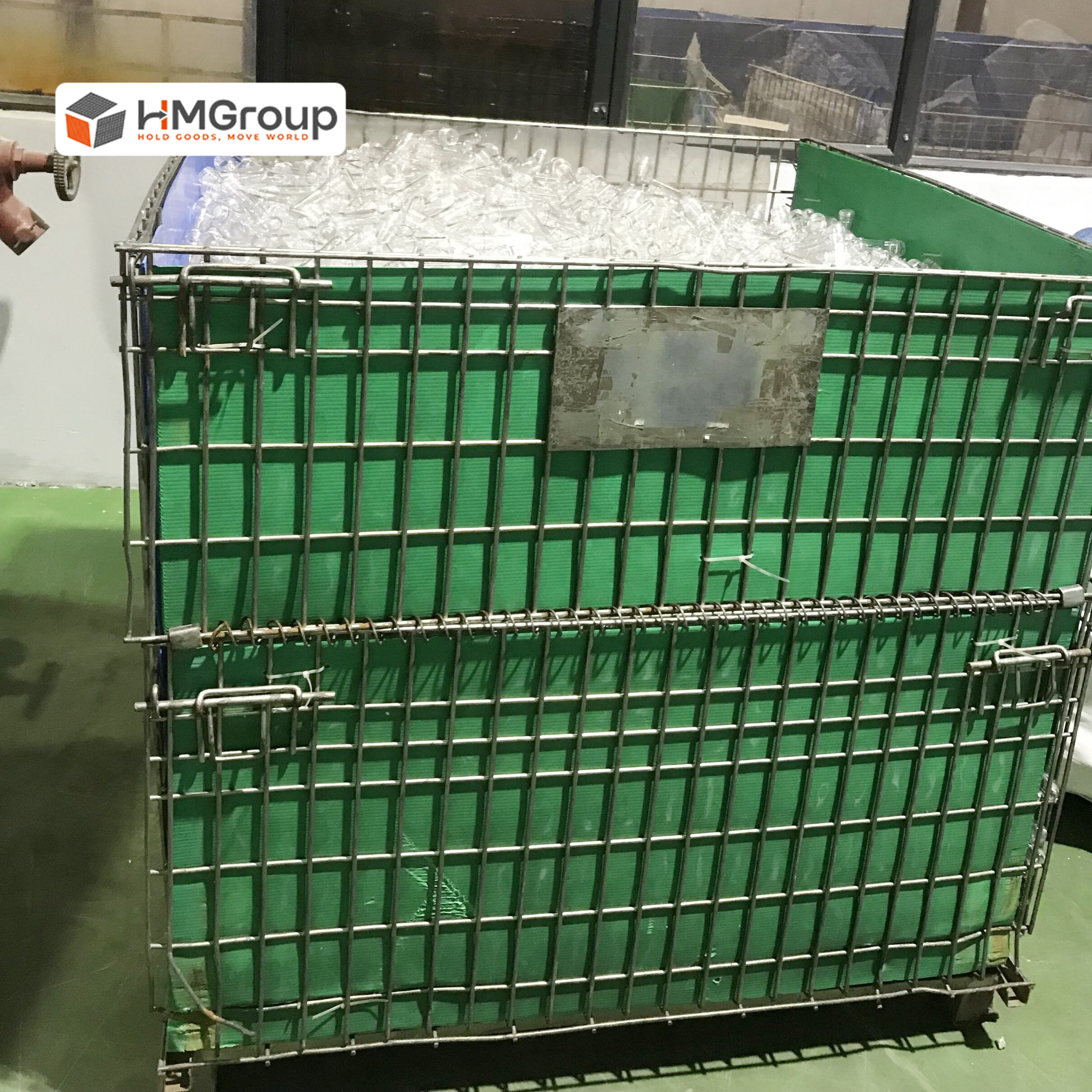 Wire container with PP sheet lining HM-HD028 used for PET preform and warehouse storage