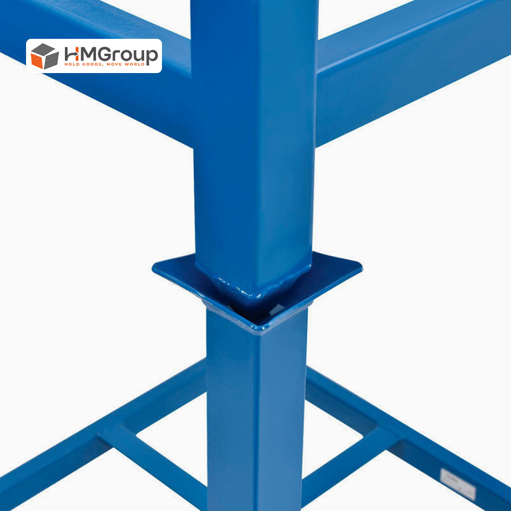 Stackable steel post pallet rack HM-FR007 in warehouse