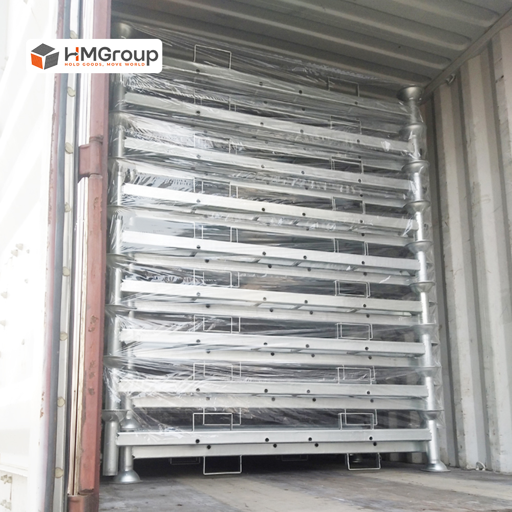 Stackable metal pallet HM-PP002 - stacked