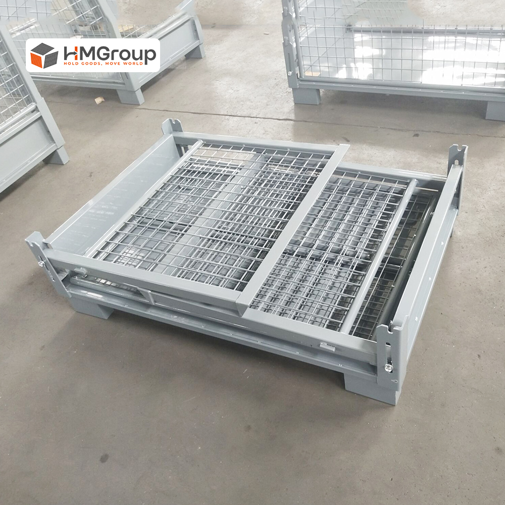 Steel storage mesh pallet container HM-ST007