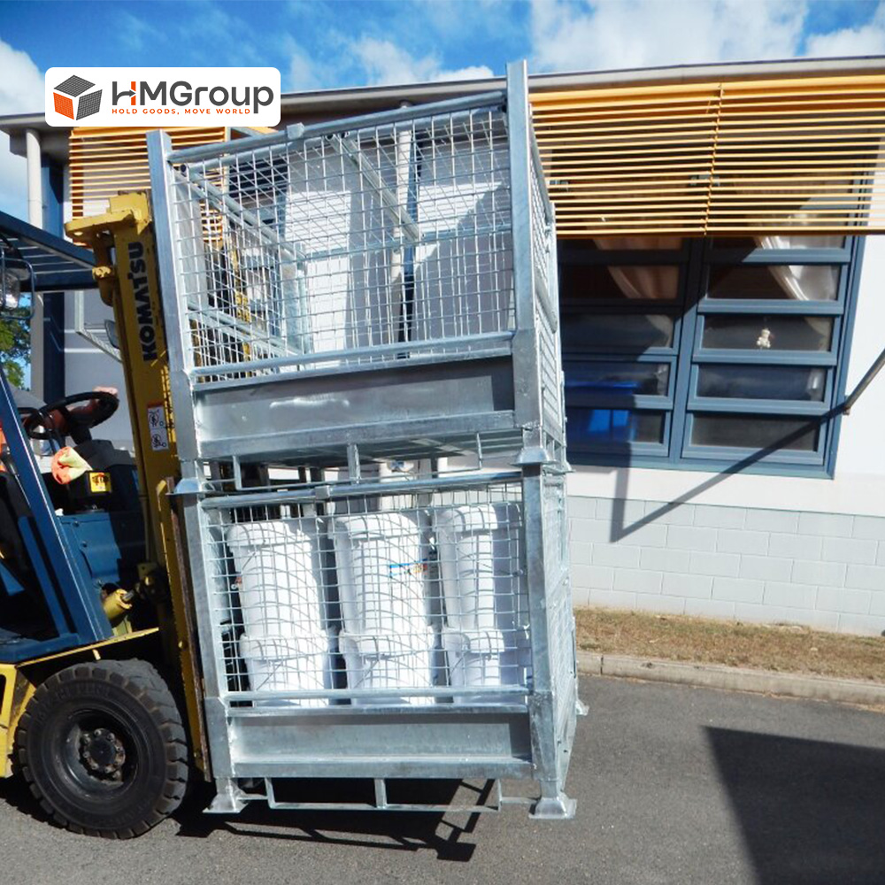 Steel plate cage for auto parts storage