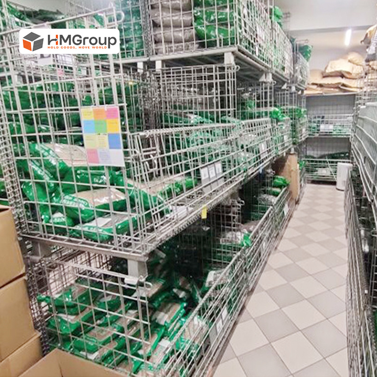Wire mesh container HM-HD005 warehouse use