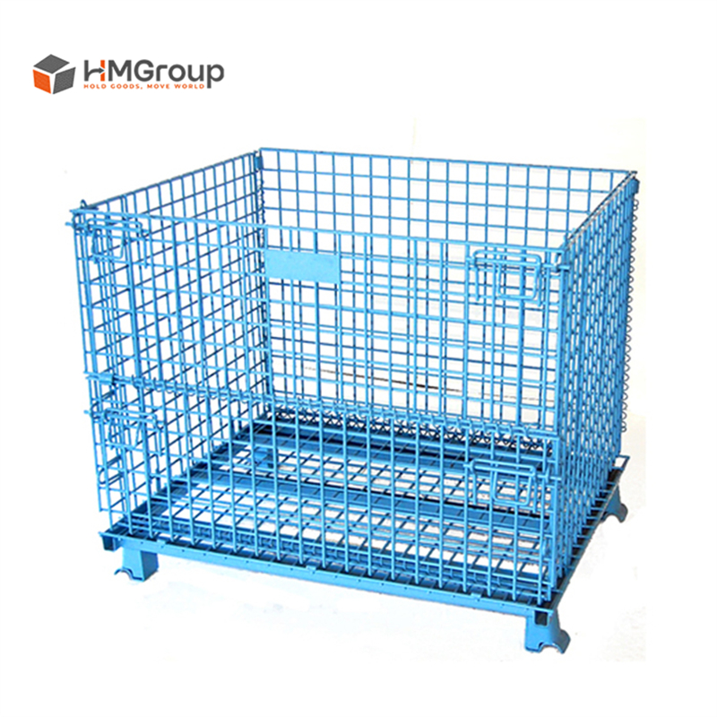 Wire container with powder coating finish in an industrial setting