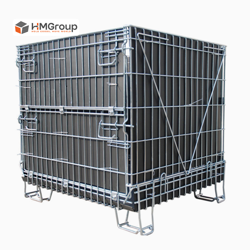 PET preforms metal cage folded for shipping